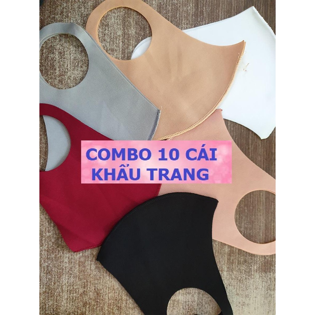 COMBO 10 KHẨU TRANG VẢI SU 3D LỌC KHÍ, KHÁNG KHUẨN, GIẶC TÁI SỬ DỤNG ĐƯỢC NHIỀU LẦN CHO NAM NỮ SHOP BAO ĐỔI TRẢ MIỄN PHI | BigBuy360 - bigbuy360.vn