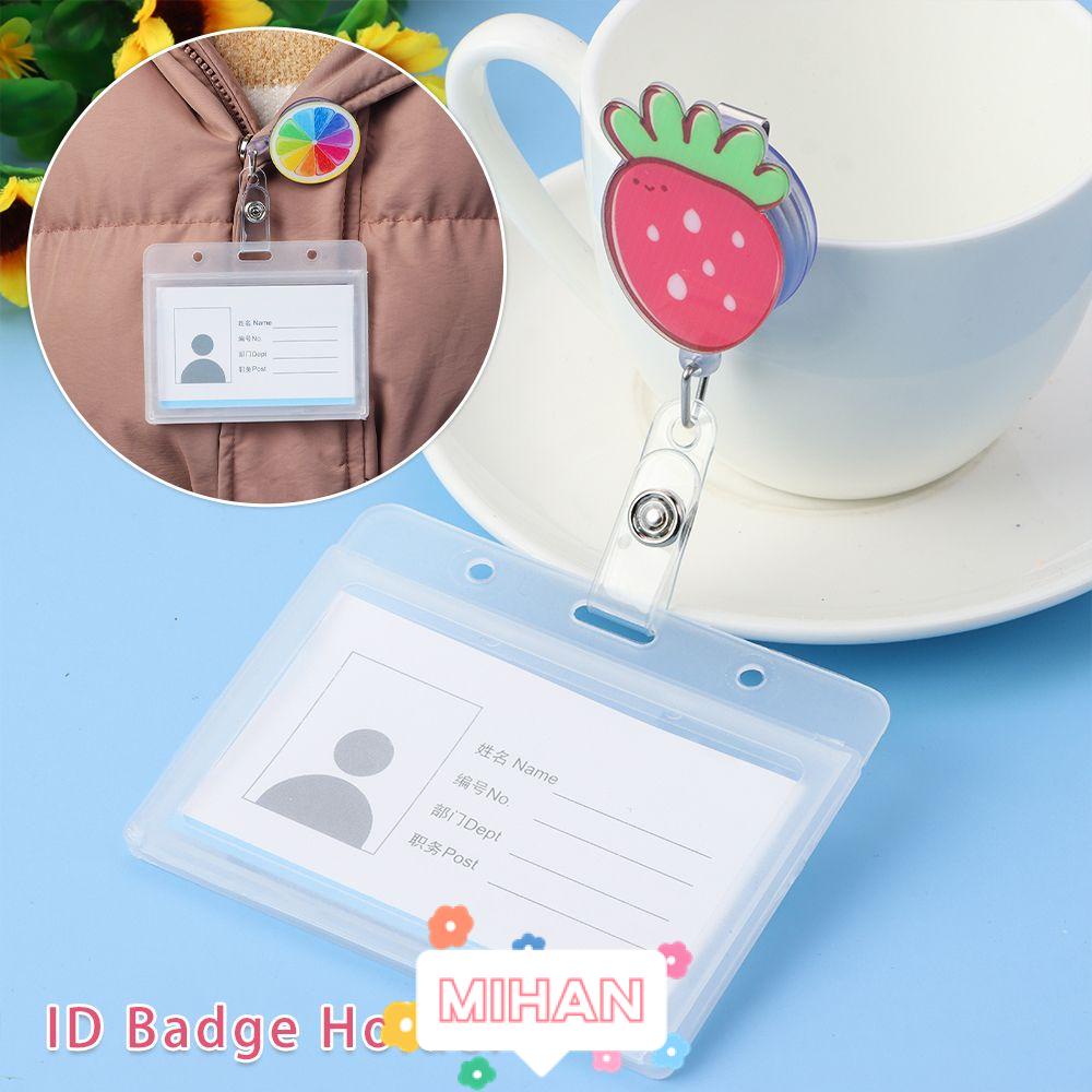 MIHAN1 Office Supplies ID Badge Holder Nurse Doctor Badge Holders with Retractable Reel Metal Clip Retractable Name Tags Cartoon Business Work Card