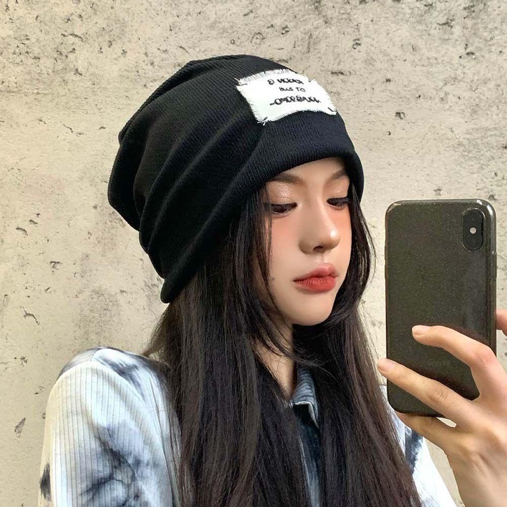 Mũ Trùm Đầu Màu Trơn In Chữ Phong Cách Hip Hop Thời Trang Thu Đông