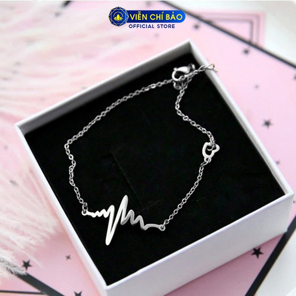 Lắc tay bạc nữ hình nhịp tim vòng tay bạc S925 thời trang phụ kiện trang sức nữ Viễn Chí Bảo L400171