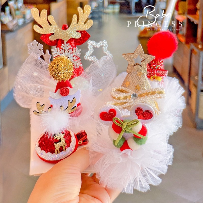 Kẹp tóc Noel xinh xắn cho bé yêu
