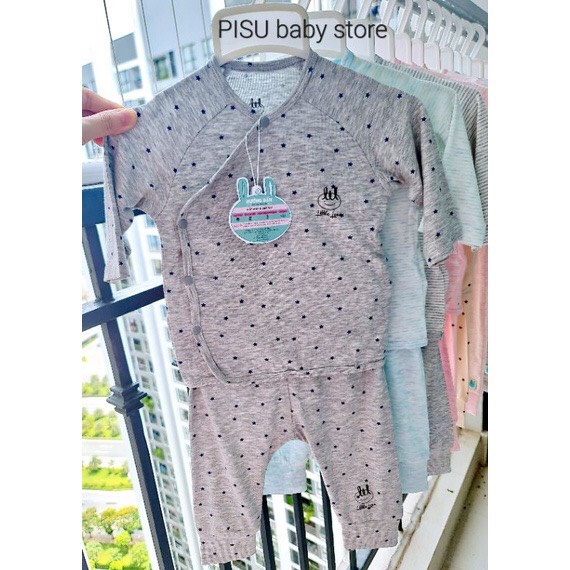 Lillte Love - Bộ sơ sinh dài tay vải petit họa tiết cho bé trai, bé gái từ sơ sinh đến 6 tháng