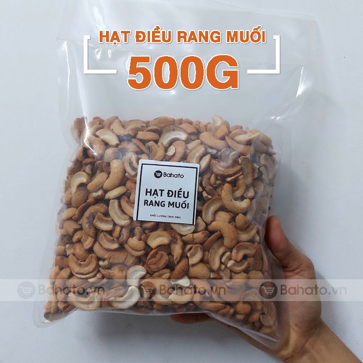 Hạt điều bể đã bóc vỏ lụa rang muối gói 500g