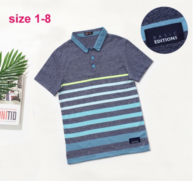 Áo thun cổ bẻ bé trai