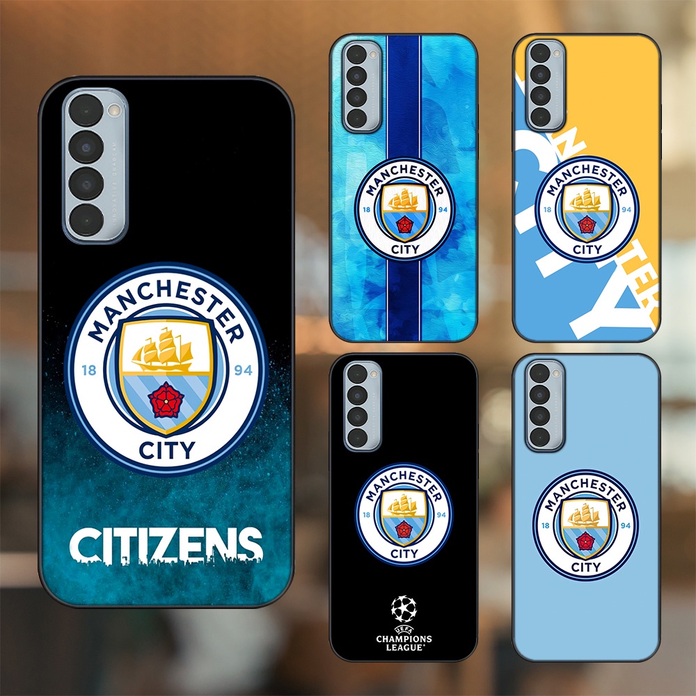Ốp lưng Oppo Reno 4 Pro viền đen in hình Manchester City MC