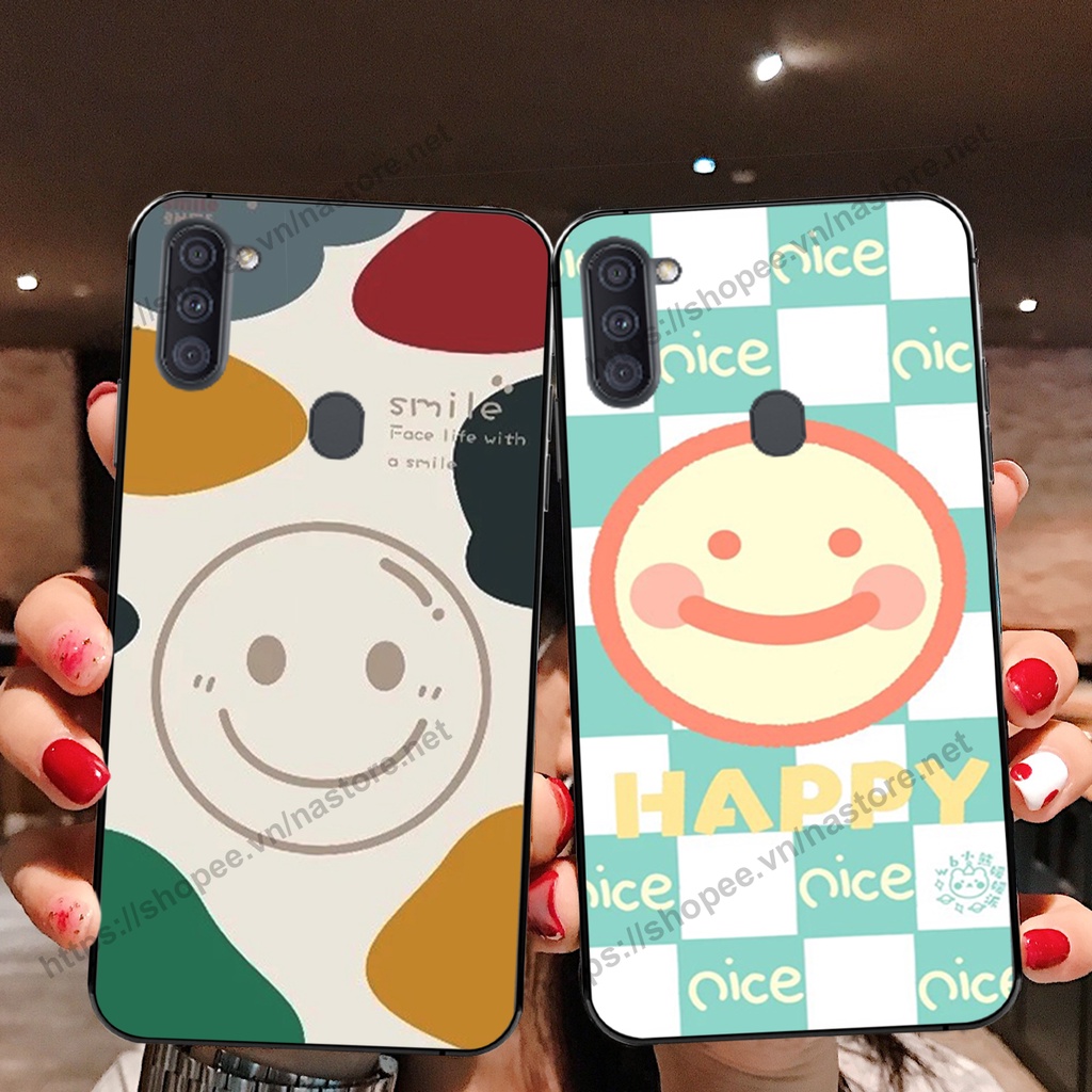 Ốp lưng Samsung A11 / M11 mặt cười, họa tiết caro đơn giản đẹp cute