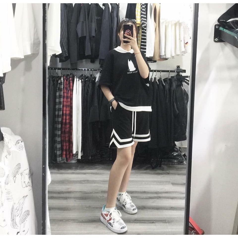 Quần Short 2V Thể Thao Nam Nữ Unisex Chất Poly Mạc Mát Không Xù