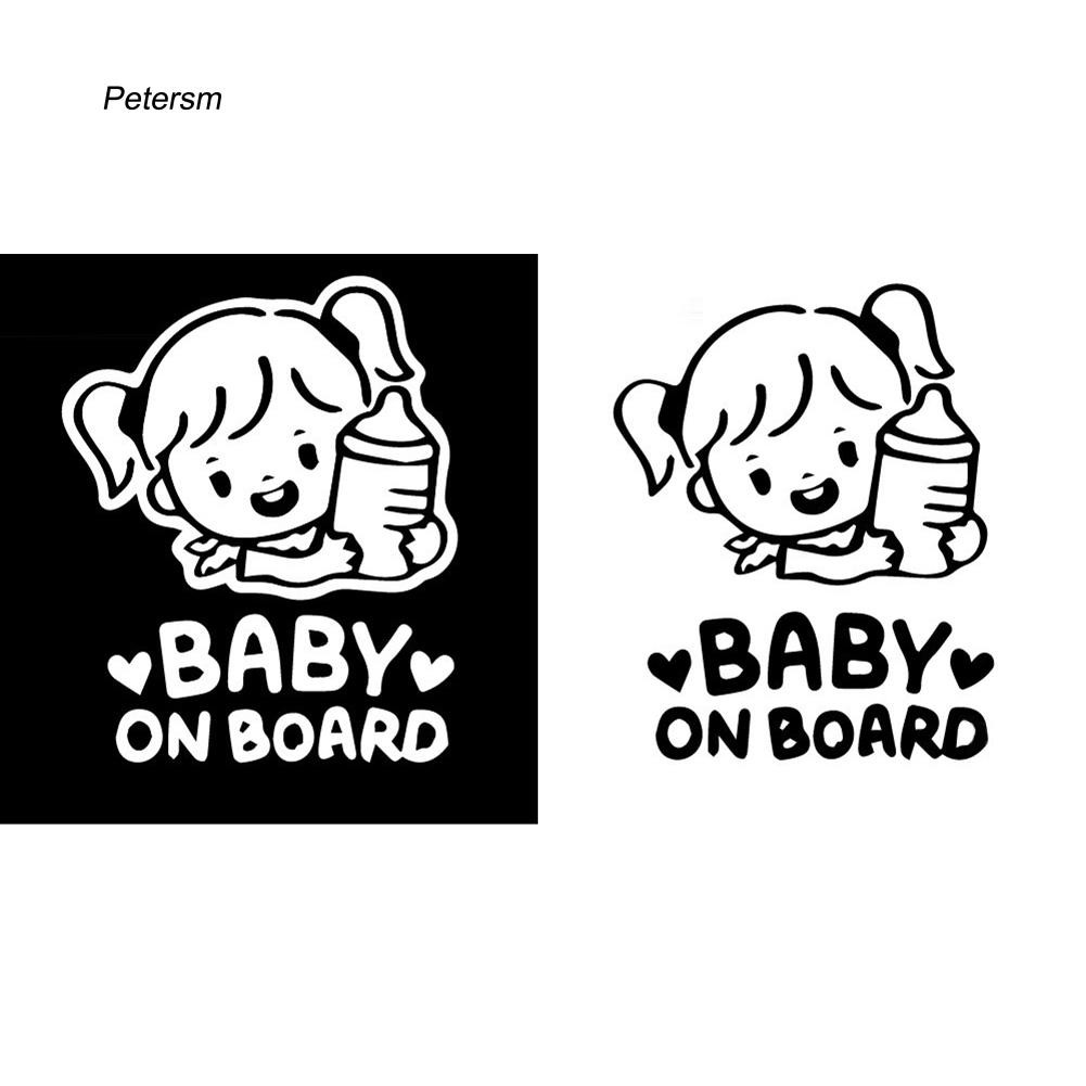 Decal in chữ &quot; Baby on Board &quot; dán trang trí thân xe ô tô