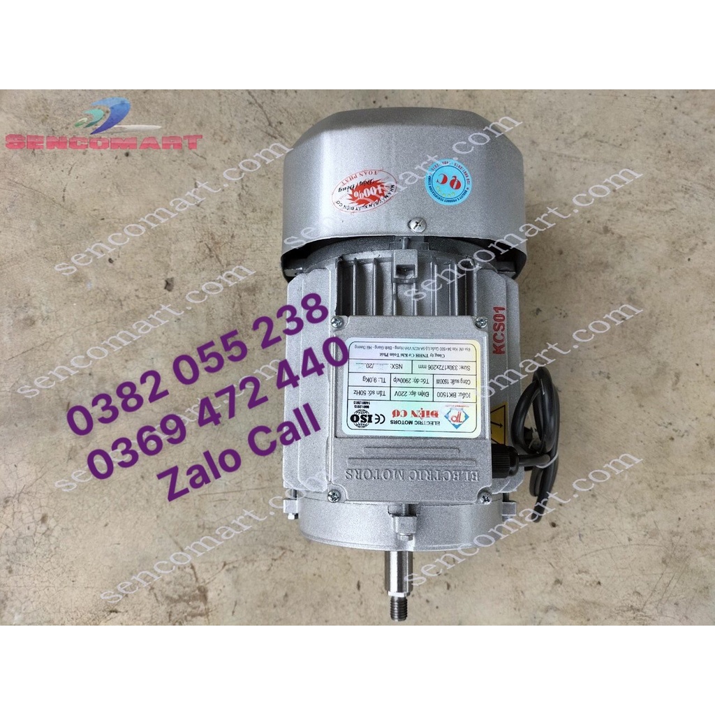 Mô tơ, động cơ, điện cơ Toàn Phát 1,5kw 2 ngựa tốc nhanh 2900v/p, nặng 9kg điện 1pha 220V dây đồng 100%