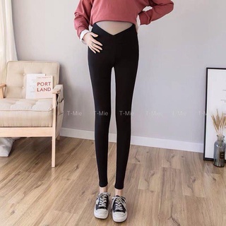  T-Mie | Quần Biker Bầu  Quần Legging Dài Cạp Chéo Dưới Bụng Cho Bầu 45-75kg,Q4073 