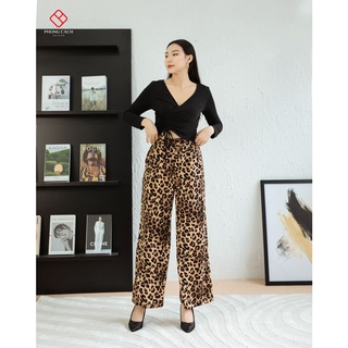 Set bộ áo kiểu rút eo phối quần ống rộng sj024 phong cách saigon