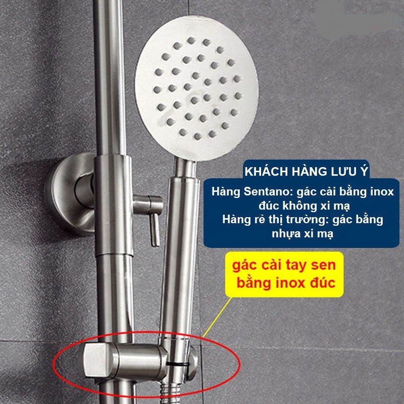 Bộ Sen cây tắm đứng NÓNG LẠNH INOX 304 (Kiểu tròn) HÀNG ĐÚC cao cấp - Lõi chia nước lớn chảy mạnh