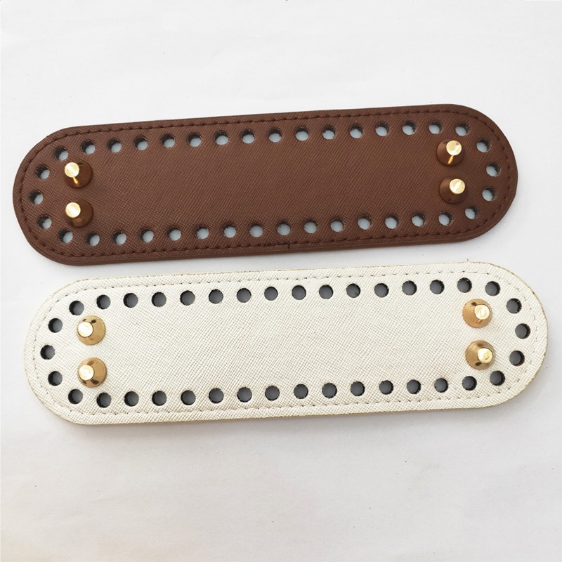 Đáy Túi Xách Da PU Màu Trơn Đính Đinh Tán Hình Oval 18 * 5Cm