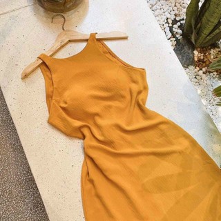 Đầm maxi vàng nơ lưng H3321 (+hình thật)