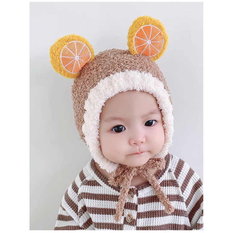 Mũ len lông cừu cho bé hình hoa quả cực dễ thương phù hợp trẻ em từ 3 đến 36 tháng tuổi - ML18