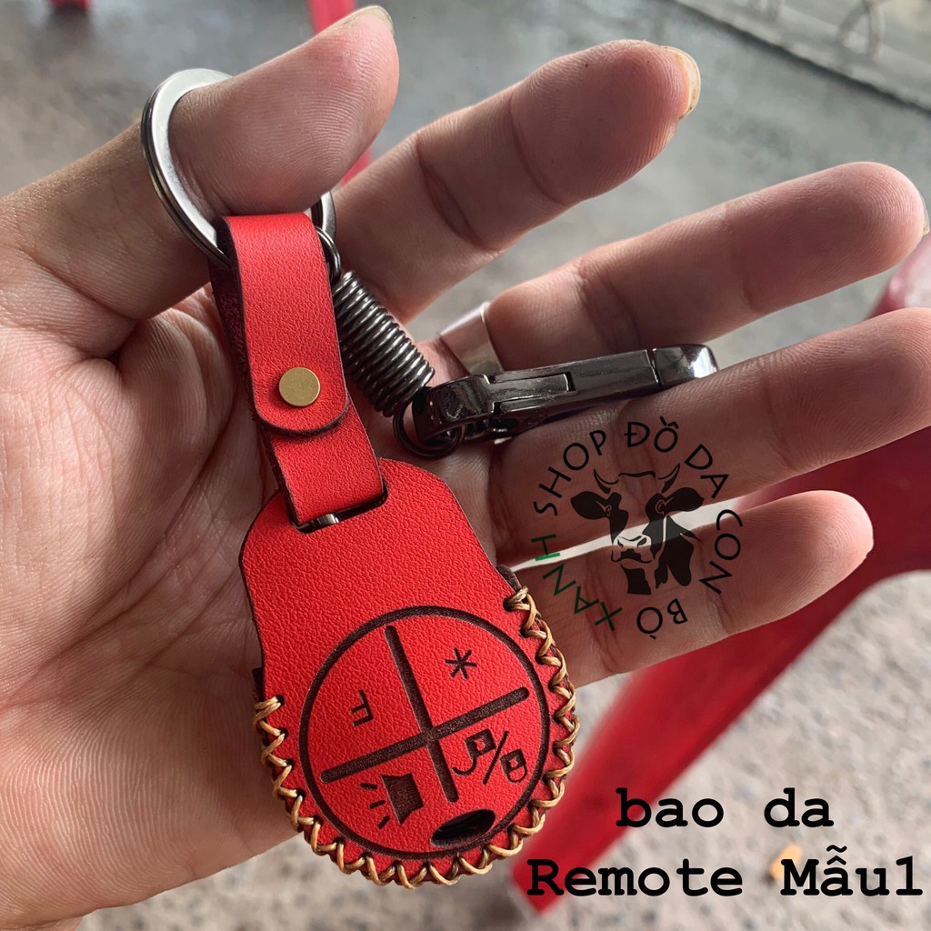(Màu đỏ) bao da chìa khóa dành cho remote Vespa mẫu 1  tìm xe handmade da thật
