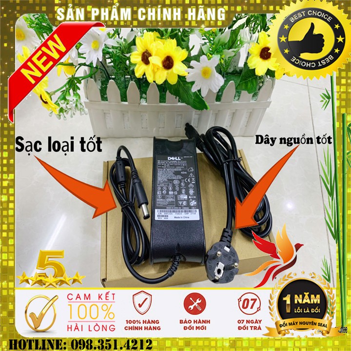 Sạc laptop Dell 19.5v-3.42a 65w + tặng dây nguồn loại tốt