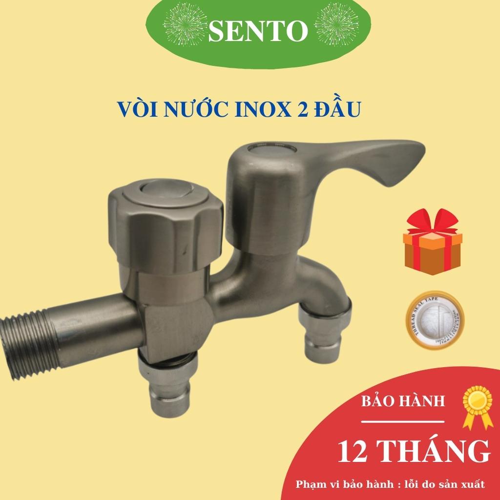 [Mã LIFEHLSALE2 giảm 10% đơn 0Đ] Vòi nước SENTO chất liệu inox 304 vòi hồ 2 đầu xả nước thiết bị nhà tắm ST15