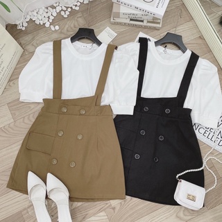 Set 2 món áo sơ mi tay bồng cổ sen  [Ảnh thật]