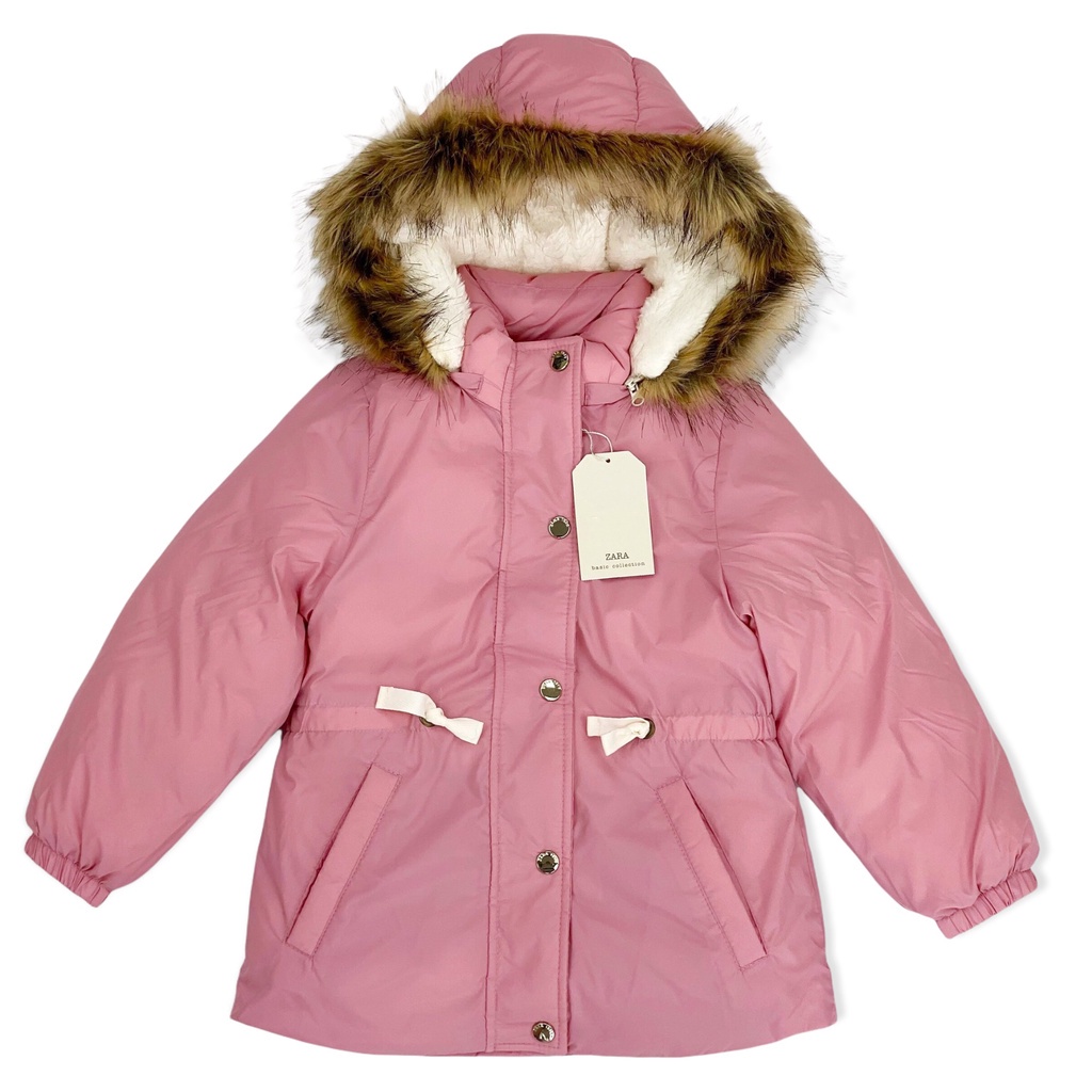 Áo phao bé gái litibaby mũ lông PZ01 size 12/18 - 4/5 Chính hãng, đổi trả 10 ngày không ưng