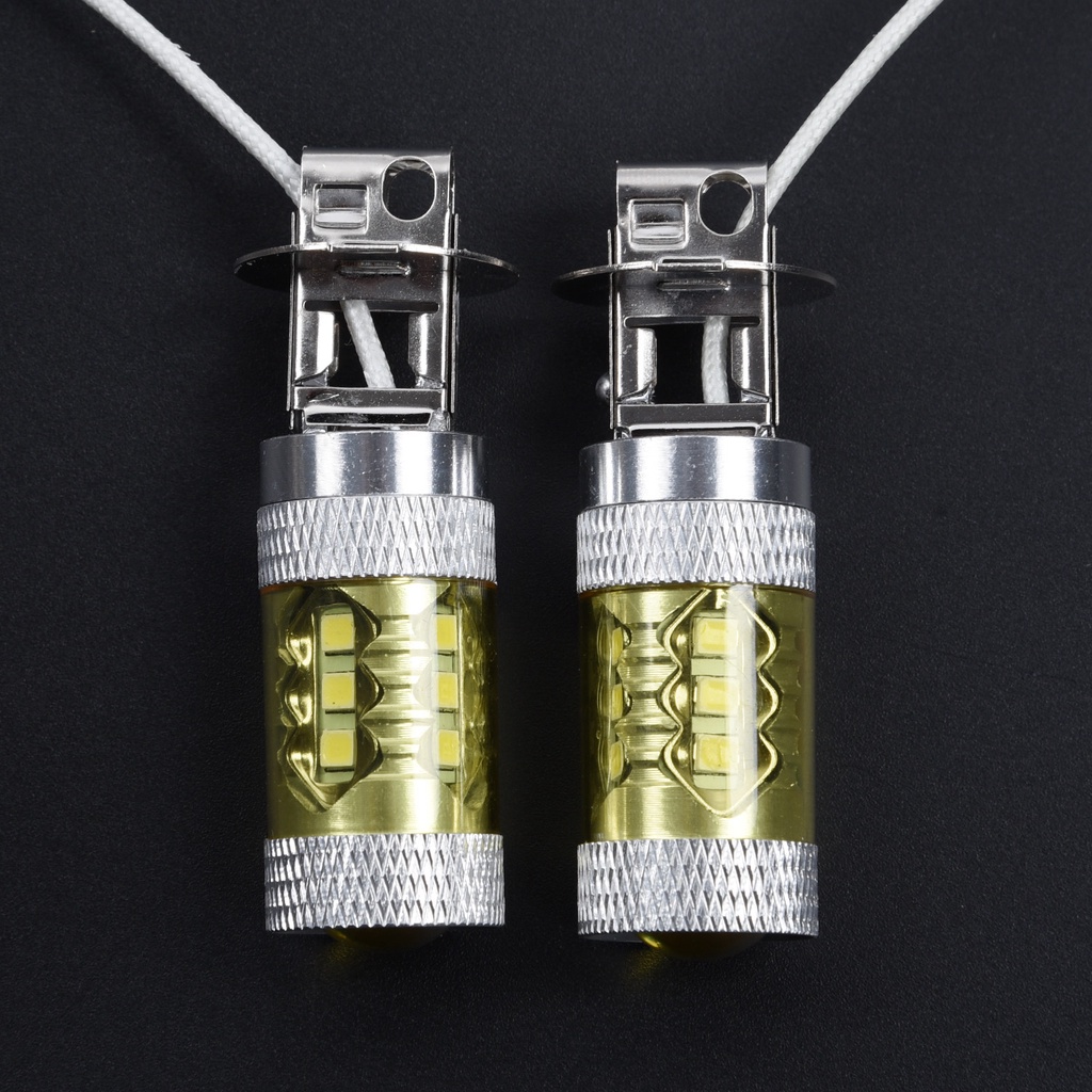 Set 2 Bóng Đèn Sương Mù 12-24V H3 80W 16 SMD LED Màu Vàng Dành Cho Xe Tải