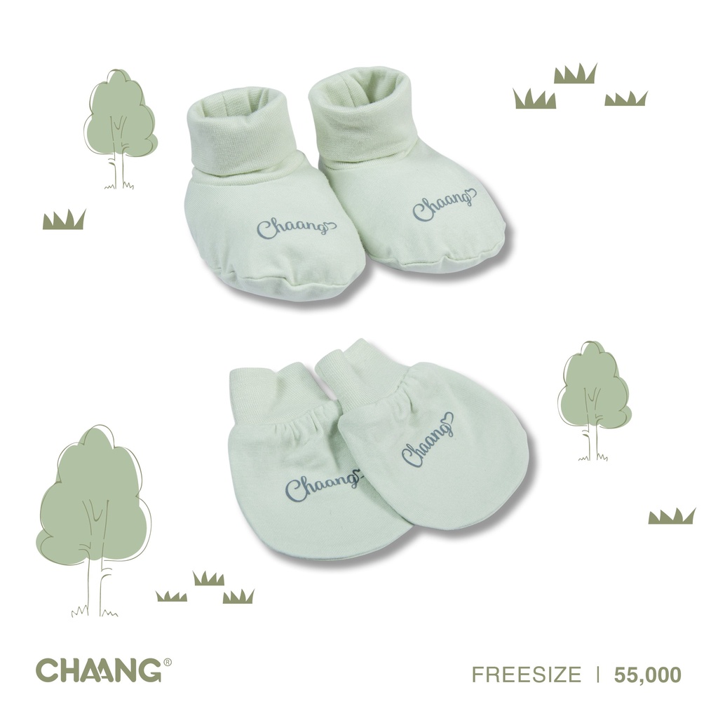 CHAANG Set Yếm Cổ Và Bao Tay Bao Chân Cho Trẻ Sơ Sinh Đến 6 Tháng Tuổi