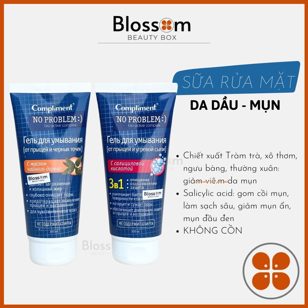 200ML Sữa rửa mặt NO PROBLEM Compliment chứa Salicylic Acid, Tea Tree
