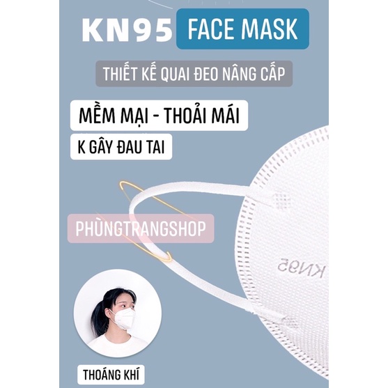 [TÚI 10 CÁI] Khẩu trang KN95 5 lớp chống bụi mịn PM2.5, có kẹp kim loại chắc chắn ở sống mũi | BigBuy360 - bigbuy360.vn
