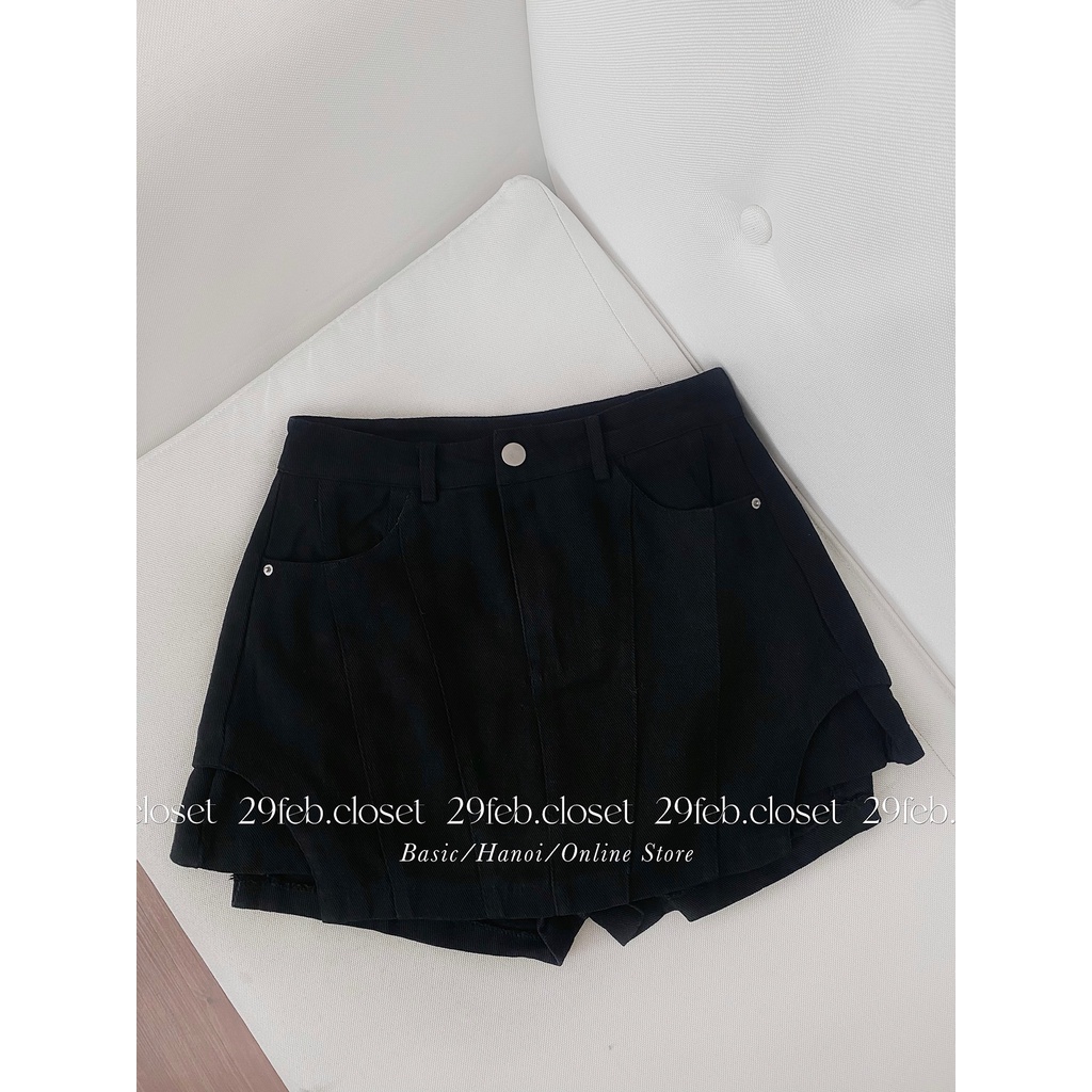 [Ảnh thật/Video] Quần short kaki giả váy cut out 2 bên - 29feb.closet - Q26