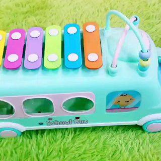 ĐỒ CHƠI XE BUS THẢ HÌNH KHỐI KÈM ĐÀN PIANO CHO BÉ