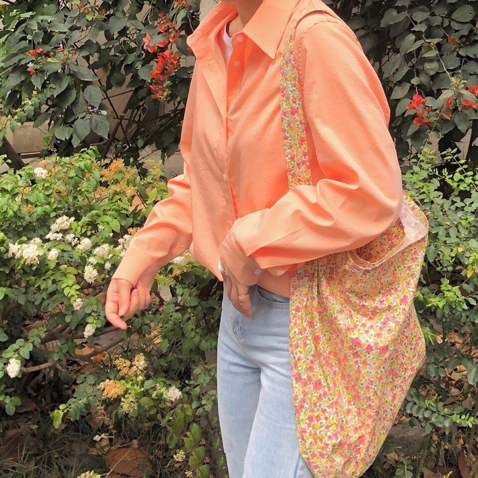 Túi Tote Đeo Chéo Họa Tiết Hoa Nhí Phong Cách Retro Vintage