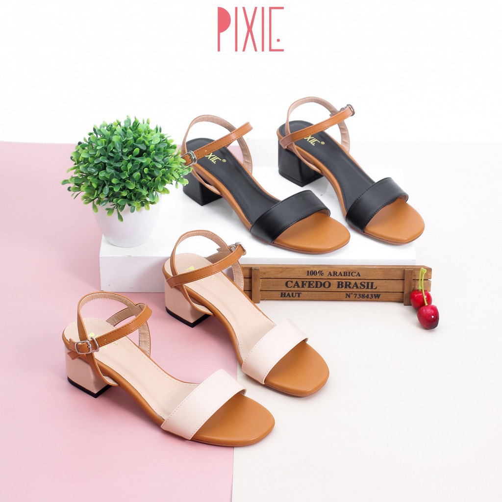 Mặc gì đẹp: [Hàng Tốt] Giày Sandal Cao Gót 3cm Mix Nhiều Màu Pixie X476