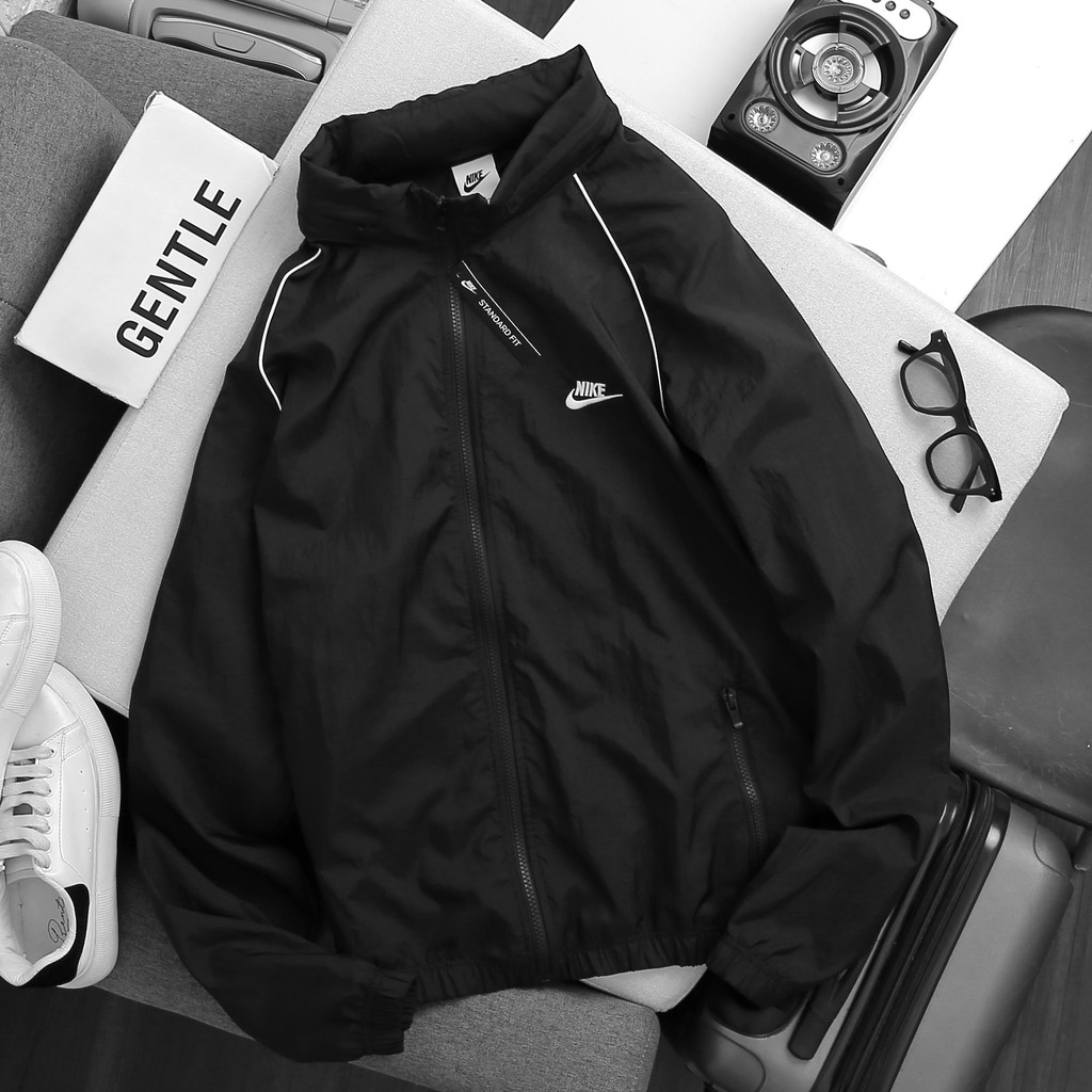 ÁO KHOÁC NIKE NSW WINDRUNNER TRACK HOODED BLACK / WHITE