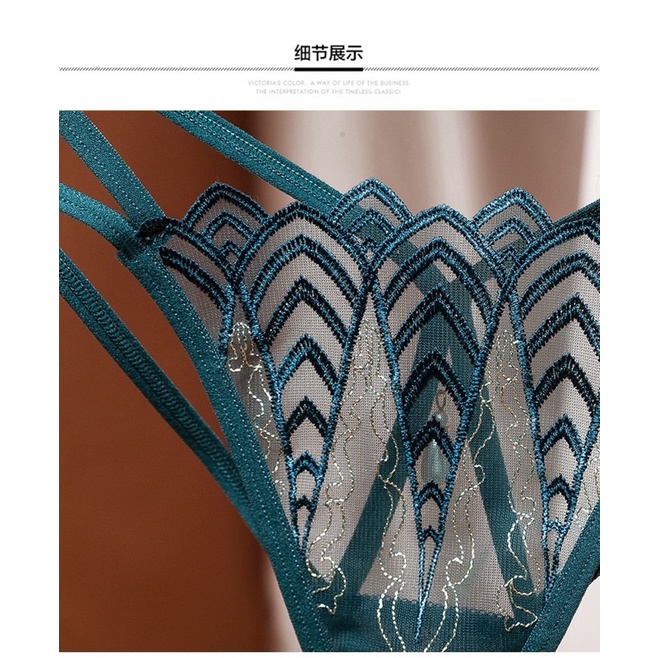 QL2245 Quần Lót Ren Thêu Tinh Tế Lộ Sau Gắn Ngọc Quyến Rũ @lingerie.sm.toys