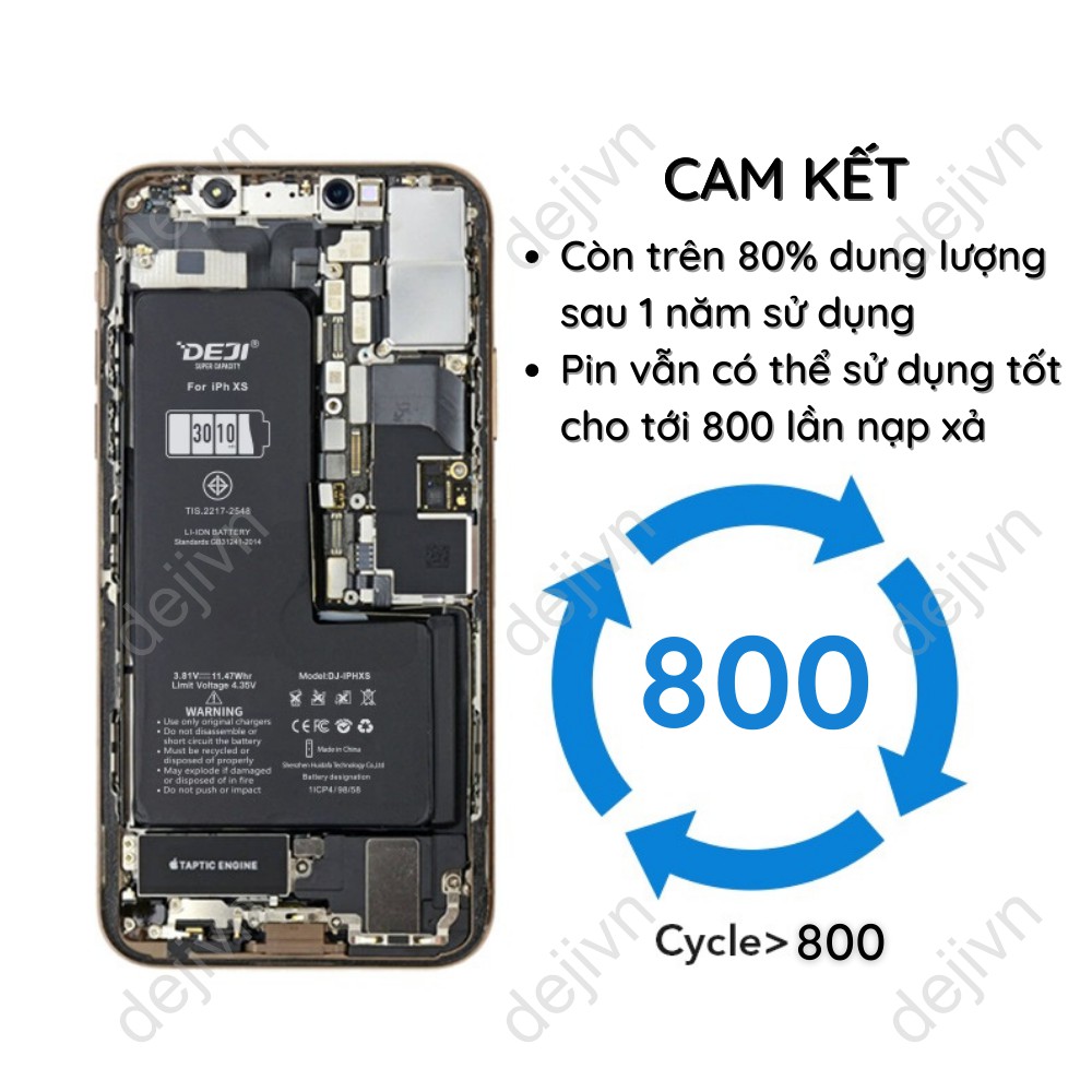 Siêu pin iphone dung lượng cao DEJIMAX cho iphone 11 X XR XS XSMax 8 8Plus SE2 7 7Plus 6 6Plus 6S 6SPlus 5 5S 5C 5SE