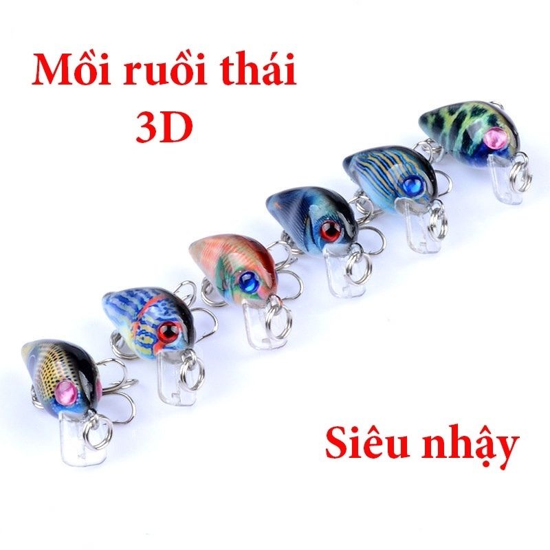 FREESHIP-Mồi Ruồi Thái Lan 3D - Mồi chuyên bắt cá rô phi, rô ta, chuối, lóc, sộp, thiểu, ngão, chim_Lure_1