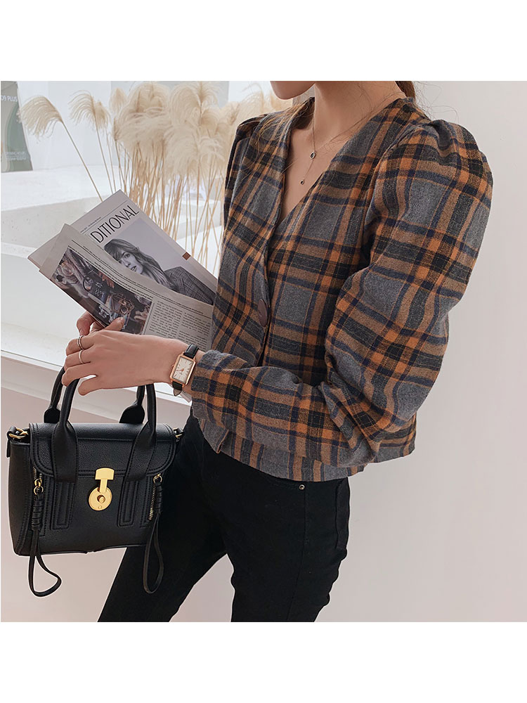 Áo Sơ Mi Tay Dài Kẻ Sọc Kiểu Retro Thời Trang Mùa Xuân Cho Nữ