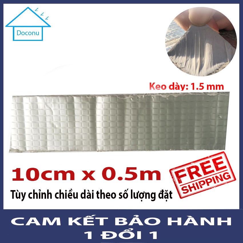 Keo dán tường, mái tôn, bê tông chống thấm, chống dột nước đa năng Nhật Bản 10cm x 0.5m DOCONU