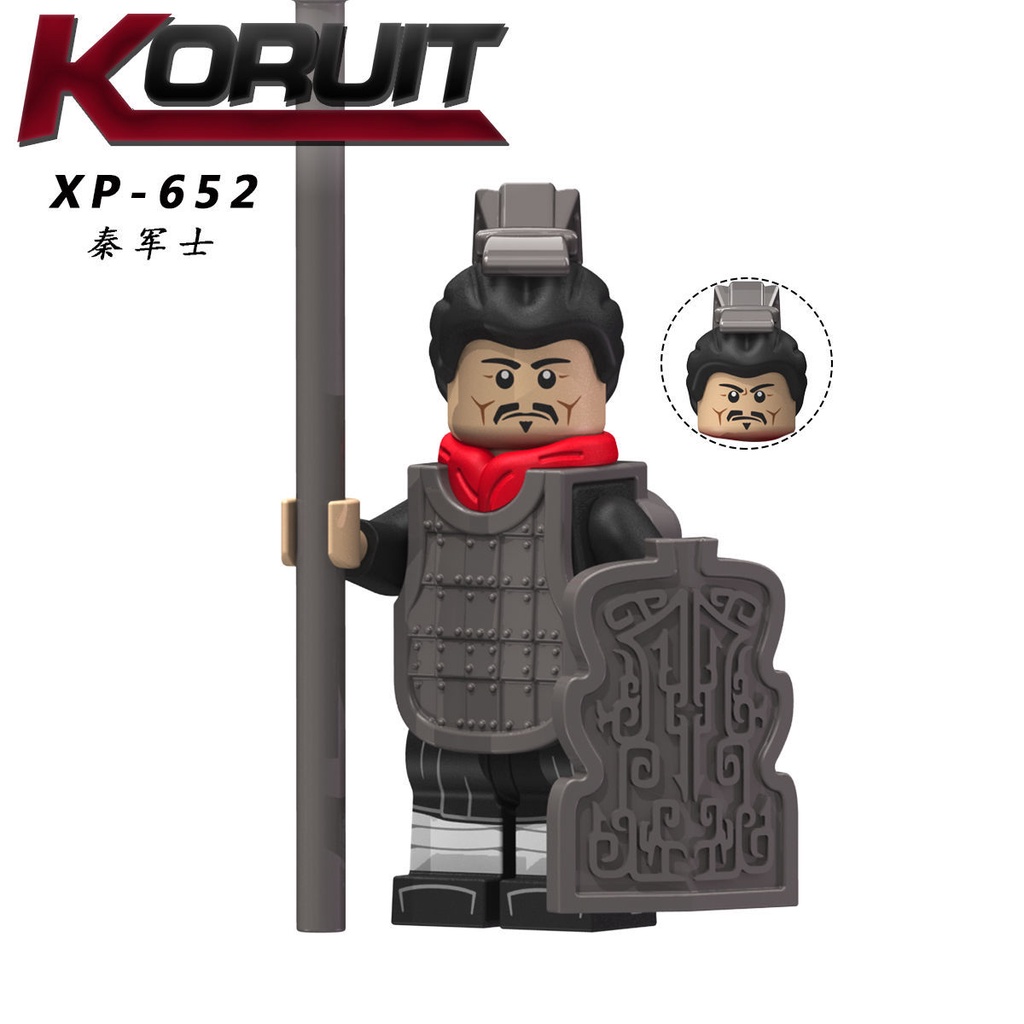 Corey trong nước tương thích Lego Qin Shihuang Minifigure Khối xây dựng Người lính Phong cách nhà nước Đế chế lắp ráp Câ
