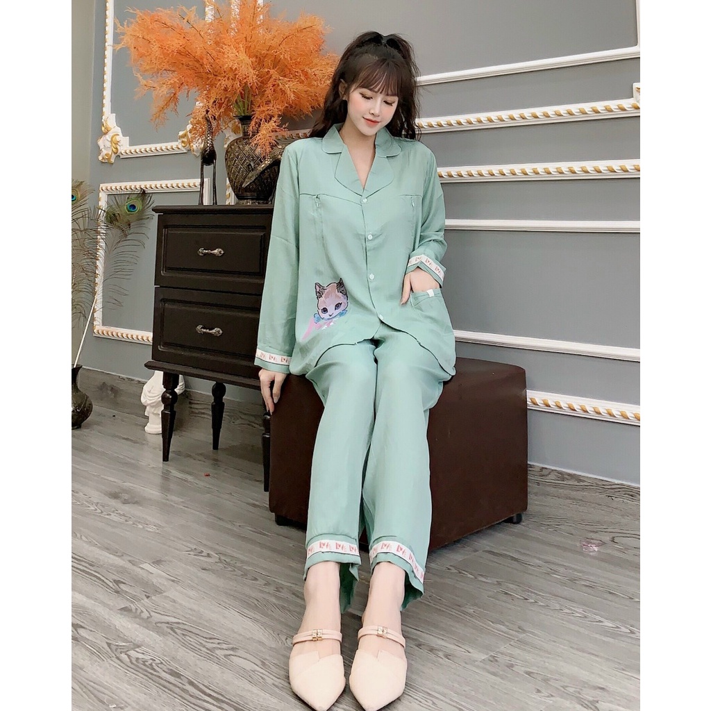 [FREE SHIP] Bộ Đồ Ngủ 💖 Bộ Đũi Tay Dài Tiểu Thư Cao Cấp Cho Mẹ Bầu Sau Sinh [Ảnh Thật] [Siêu Đẹp]