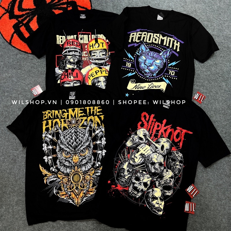 RED HOT CHILI PEPPERS, AEROSMITH  SLIPKNOT - ROCK BAND TEE - ÁO THUN ÁO PHÔNG NHẠC ROCK - ROCKTEE UNISEX
