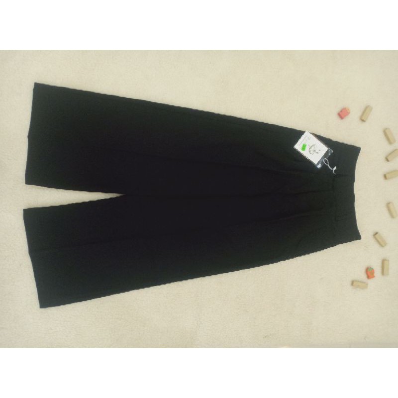 [ AN MỘC] Quần ống rộng  Uzzlang xếp 2 lý hông from dấu cúc cài lệch tôn dáng