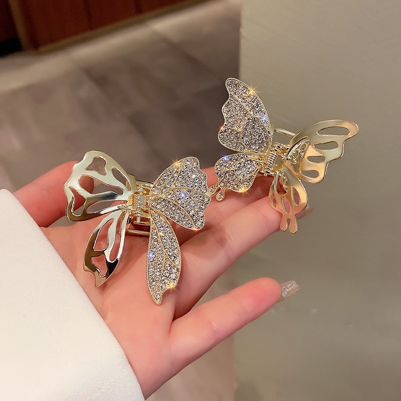 Kẹp Tóc Hình Nơ Bằng Hợp Kim Đính Đá Thời Trang Hàn Quốc Cho Nữ