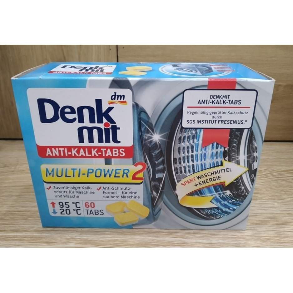 Viên tẩy lồng giặt/Viên vệ sinh máy giặt, tẩy vôi hóa DENKMIT Đức