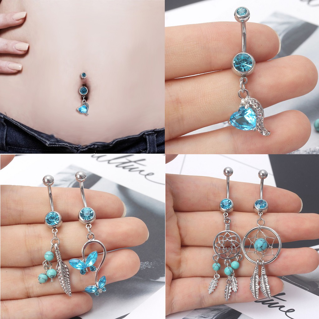 Set 5 khuyên rốn đính đá hình lưới giấc mơ xinh xắn