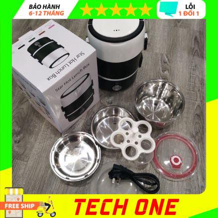 [Hàng chính hãng] Hộp Cơm Cắm Điện 3 Tầng Inox 304 Star Cao Cấp - techone