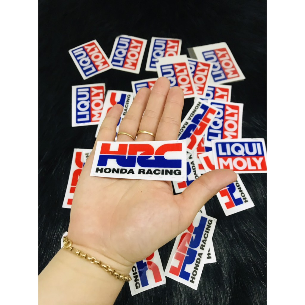 TEM NỔI DÁN XE HIỆU LIQUI MOLY,  HRC STICKER NỔI, DECAL NỔI DÁN XE MÁY