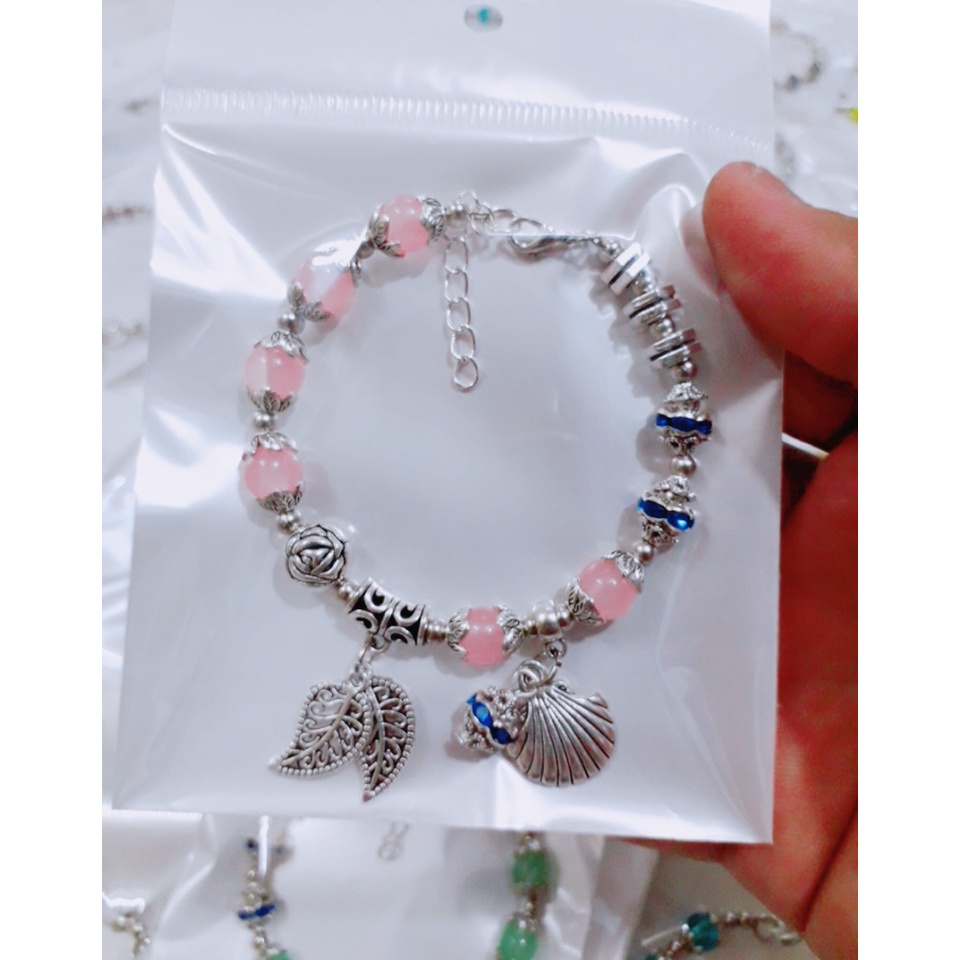 Sỉ 1 set 5 vòng tay đá màu mix charm cực đẹp