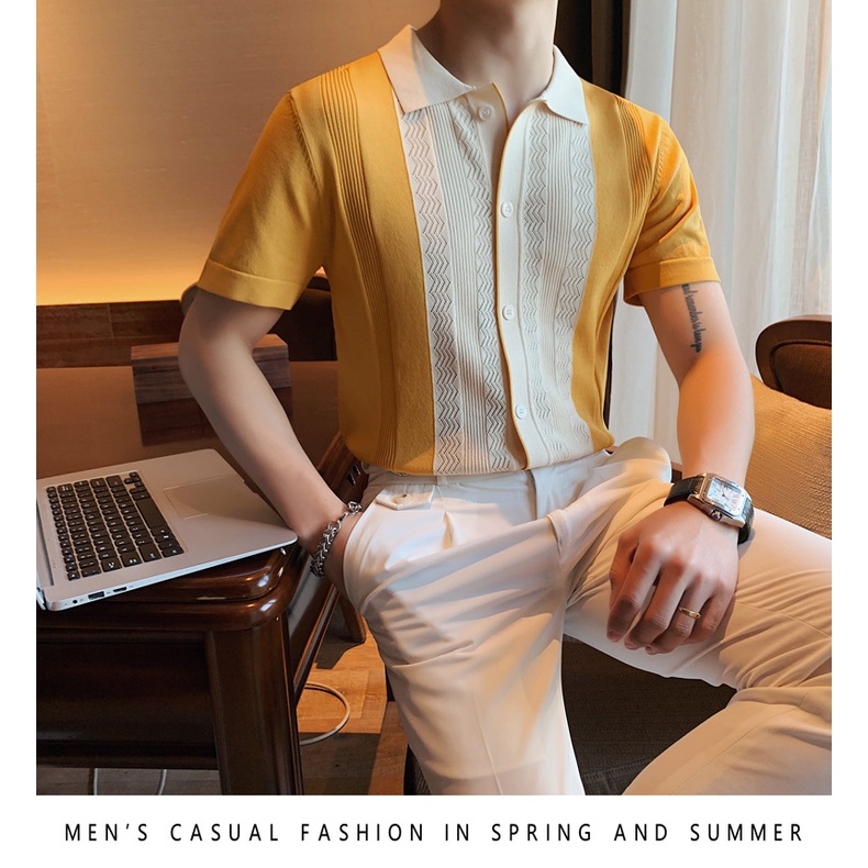 Áo polo Hàn Quốc, áo polo nam PL03 vải lụa dệt kim cao cấp