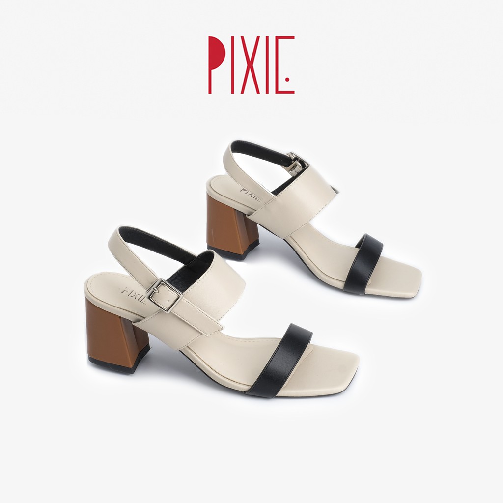 Sandal Gót Vuông 5cm Phối Màu Pixie X574